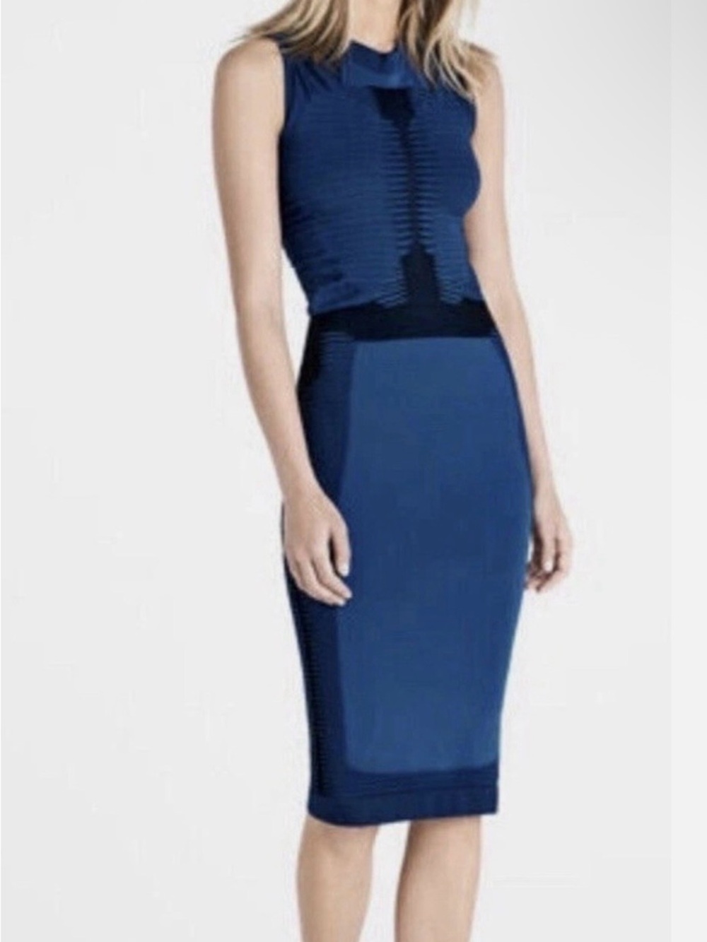 Wolford Navy and Black Sculpted Sleeveless Dress